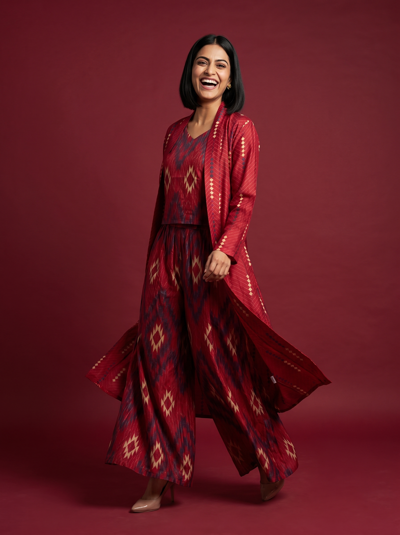 Geo Luxe Flared Pant Co-ord Set