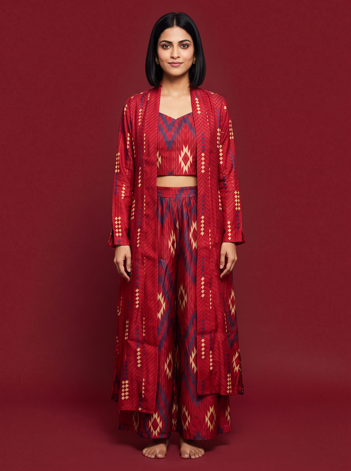 Geo Luxe Flared Pant Co-ord Set