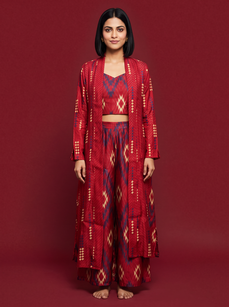 Geo Luxe Flared Pant Co-ord Set