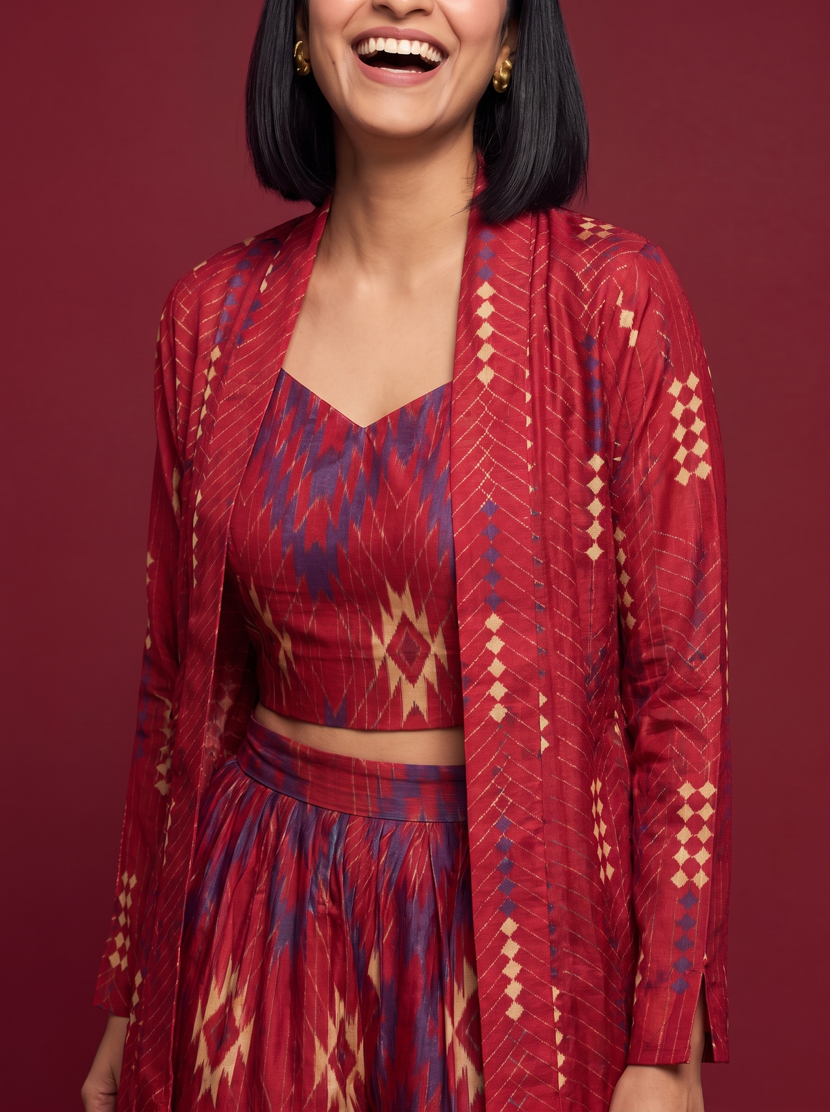Geo Luxe Flared Pant Co-ord Set
