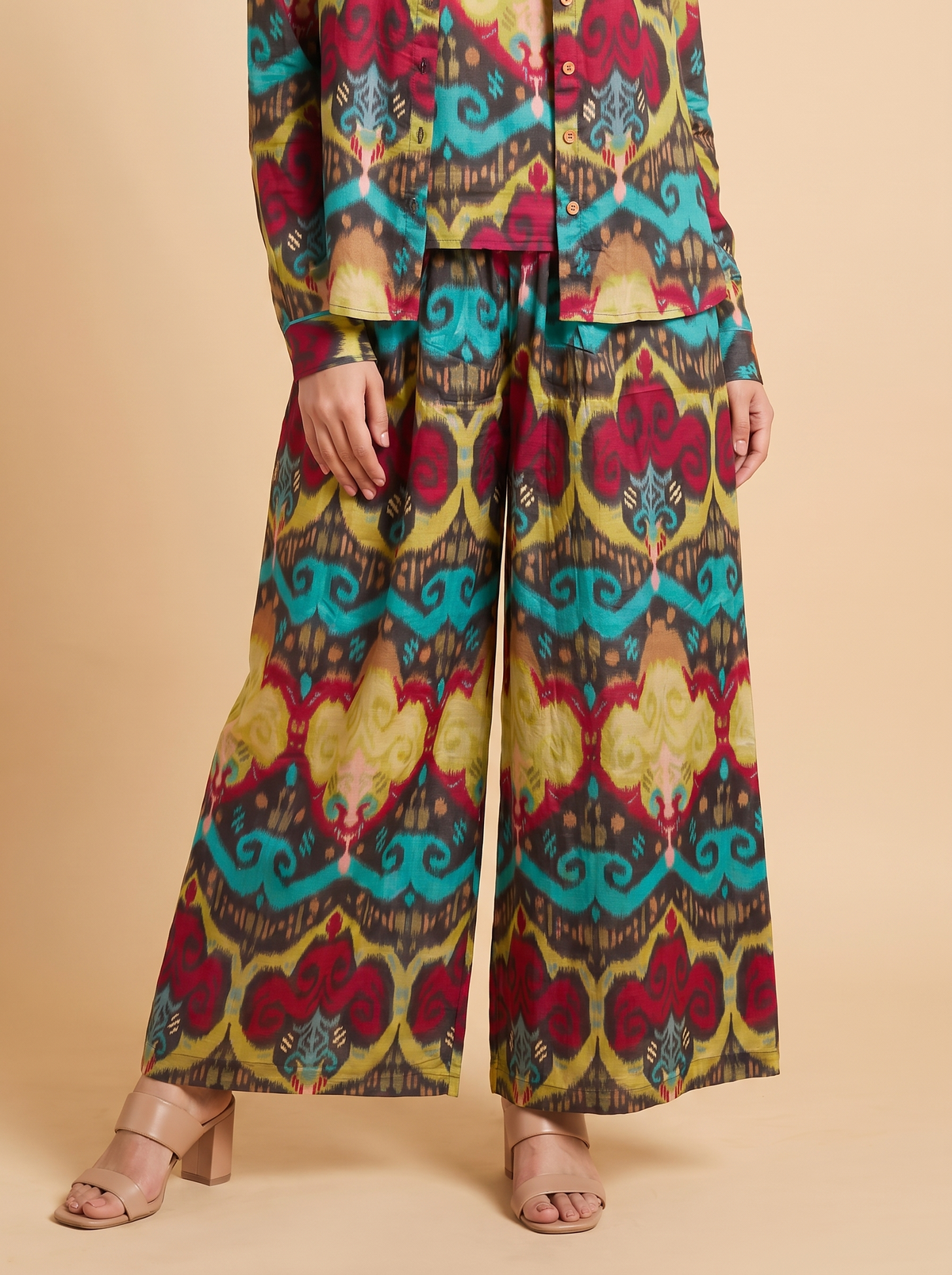 Kavya Ikkat Satin Co-ord Set