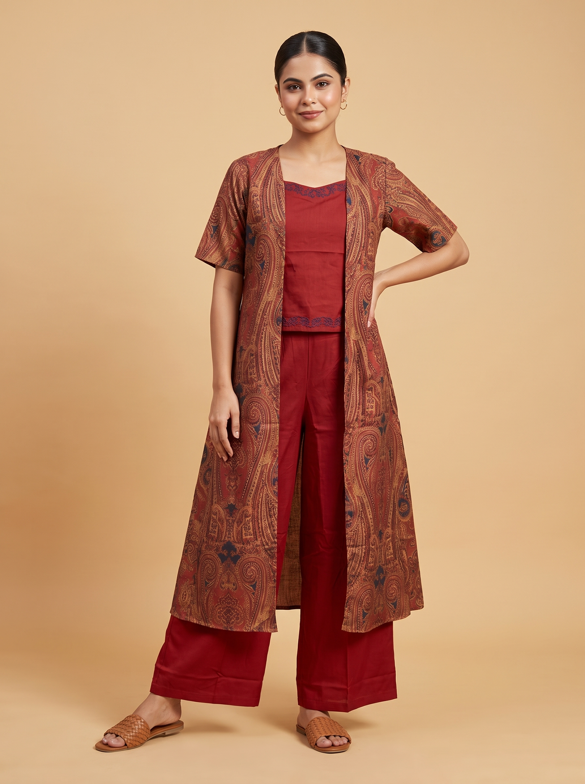 Crimson Pai Paisley Co-ord Set