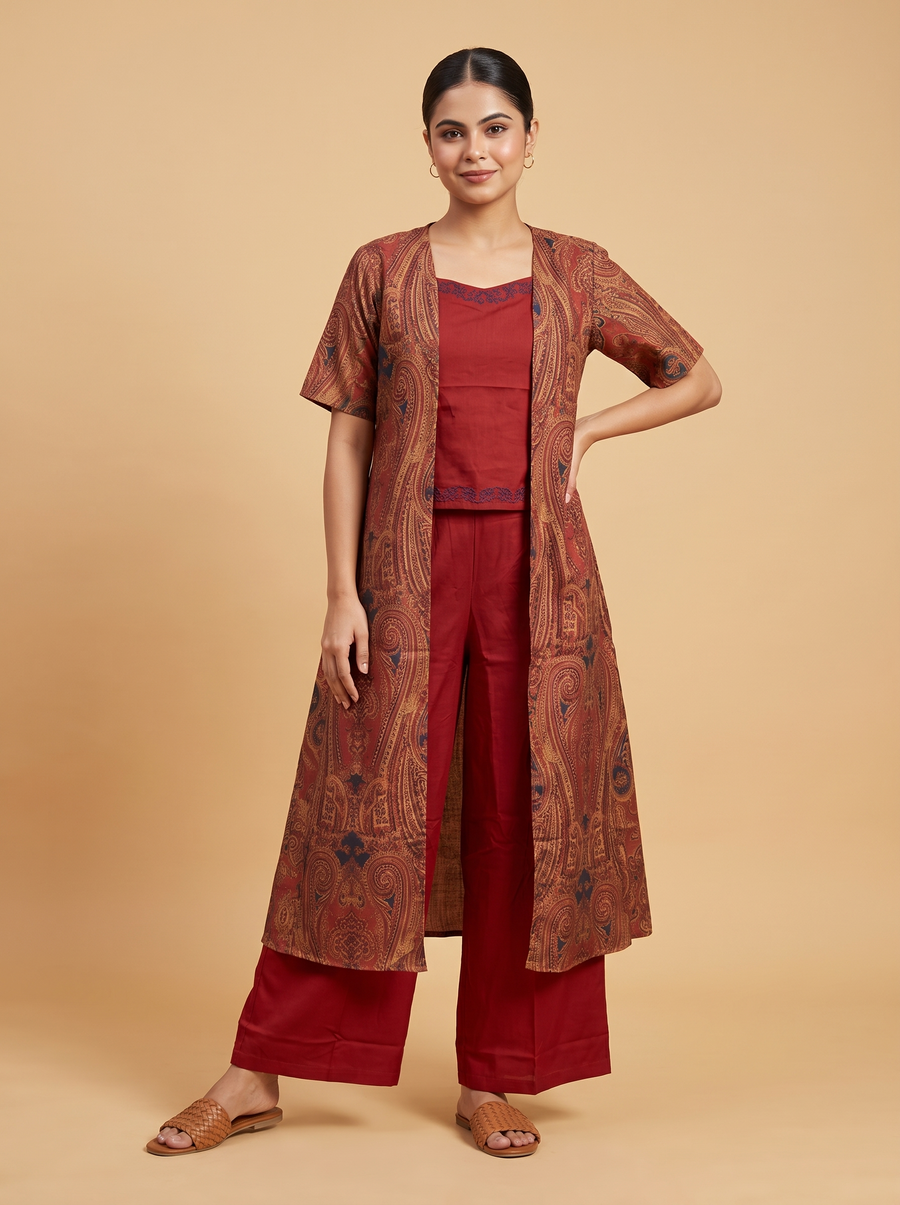 Crimson Pai Paisley Co-ord Set