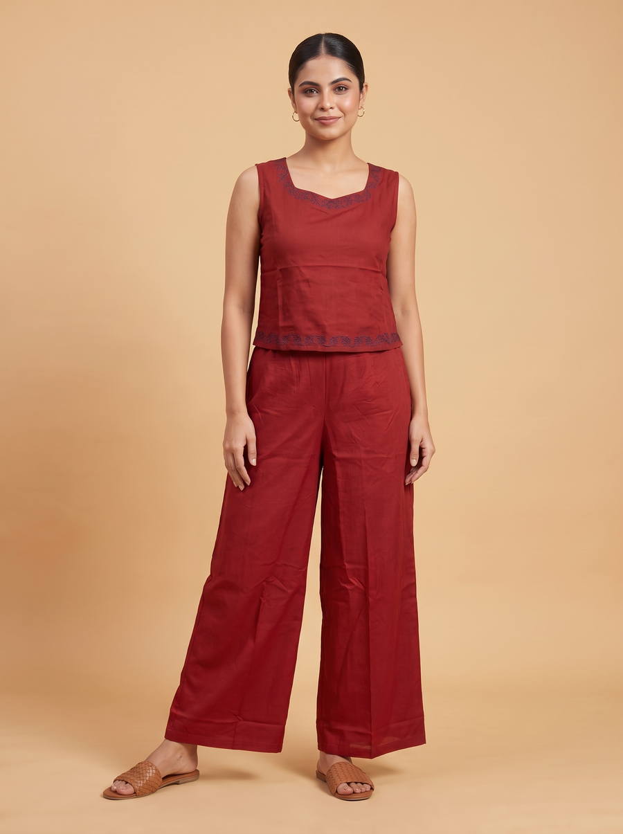 Crimson Pai Paisley Co-ord Set