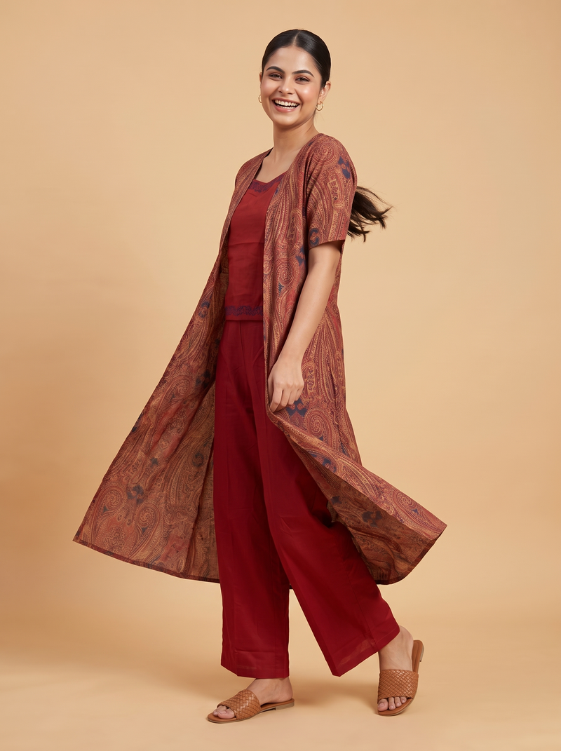 Crimson Pai Paisley Co-ord Set