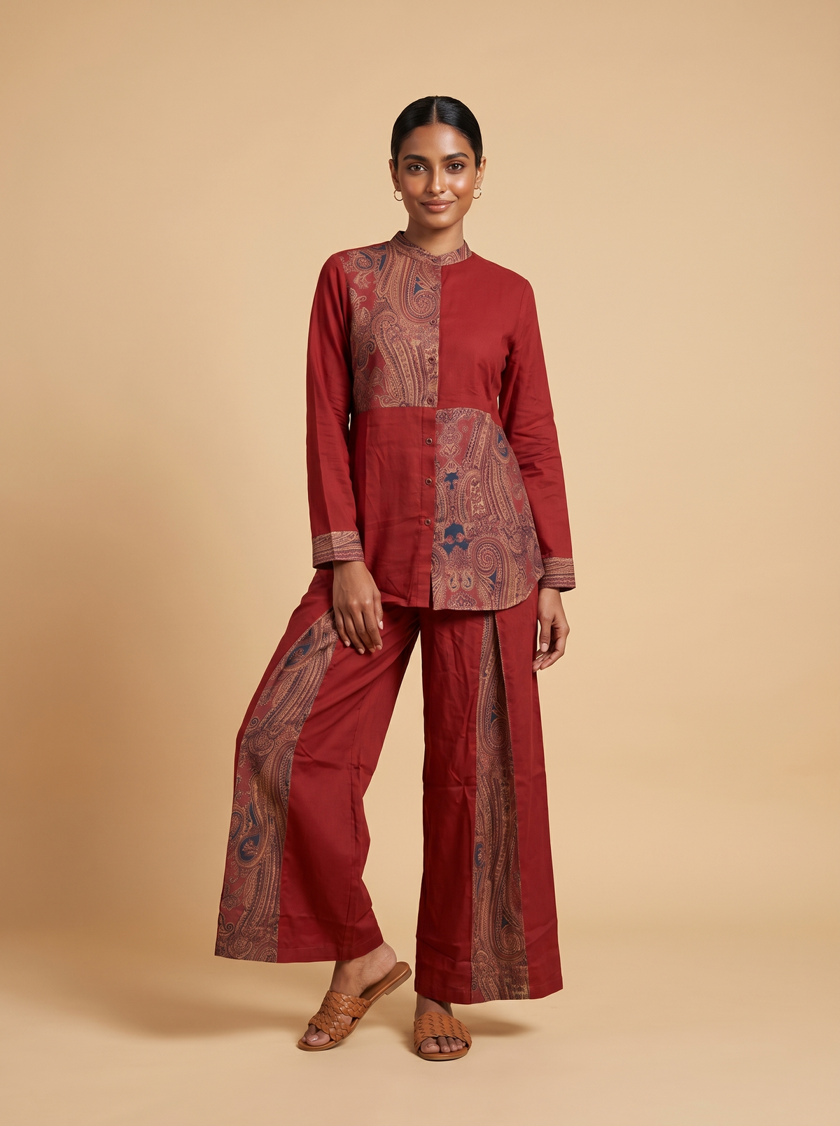 Rubya Mandarin Collar Co-ord Set