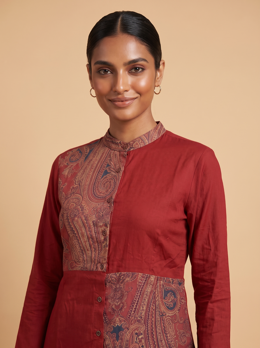 Rubya Mandarin Collar Co-ord Set