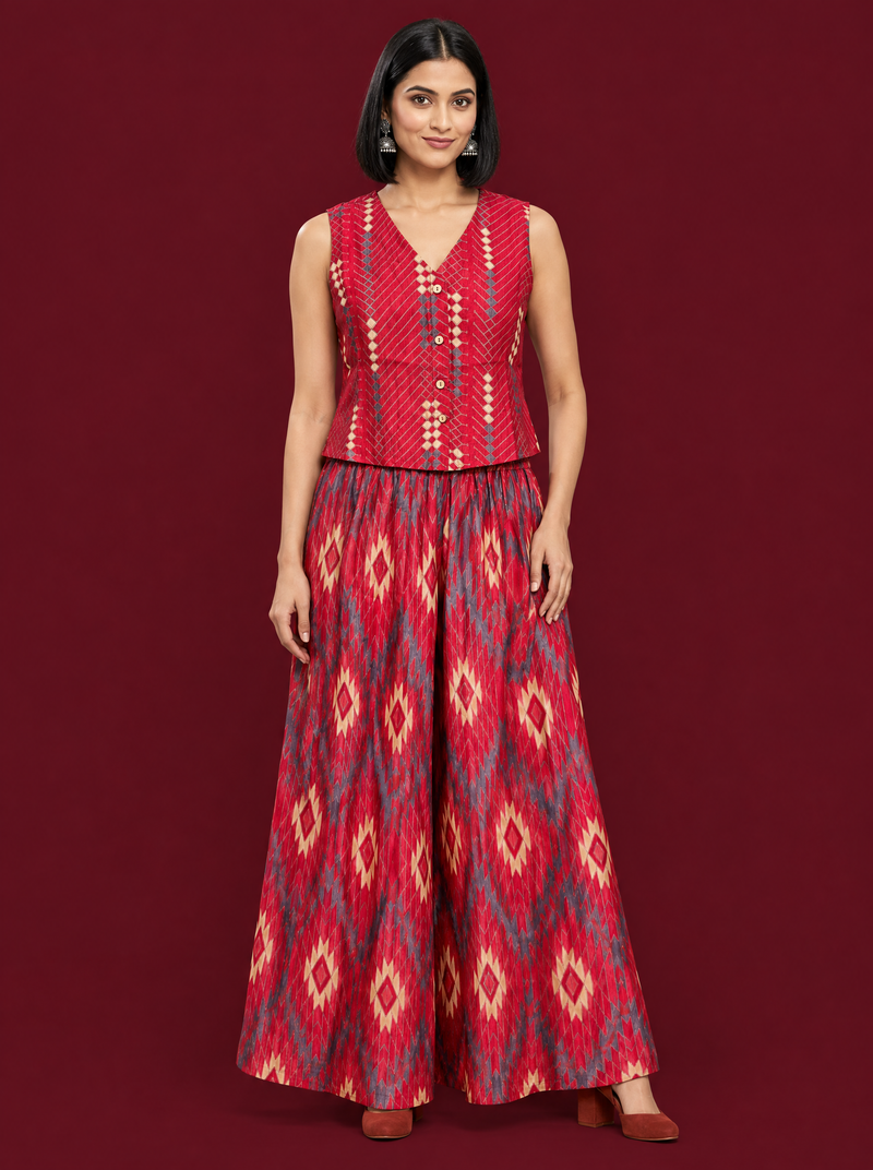 Floral Print Co-ord Set with Farshi Pants