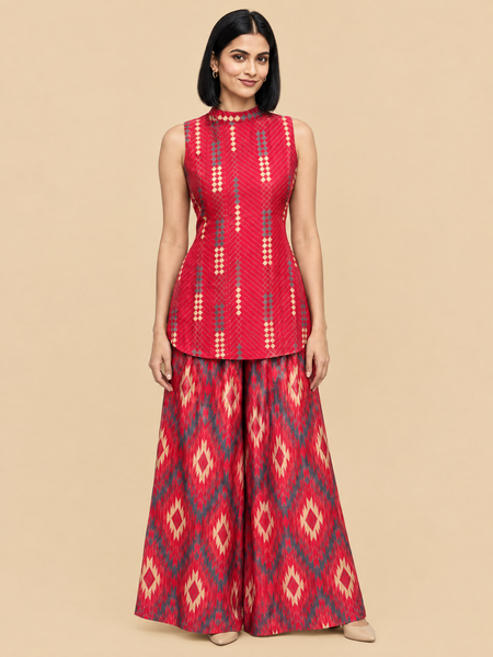 Solid Shirt Collar Workwear Co-ord Set with Straight Pants
