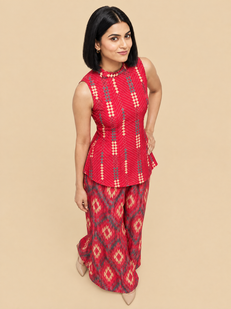 Solid Shirt Collar Workwear Co-ord Set with Straight Pants