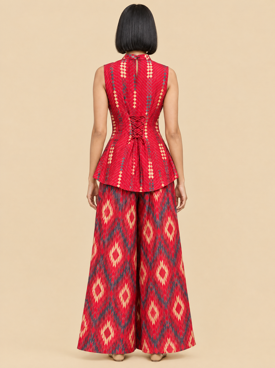 Solid Shirt Collar Workwear Co-ord Set with Straight Pants