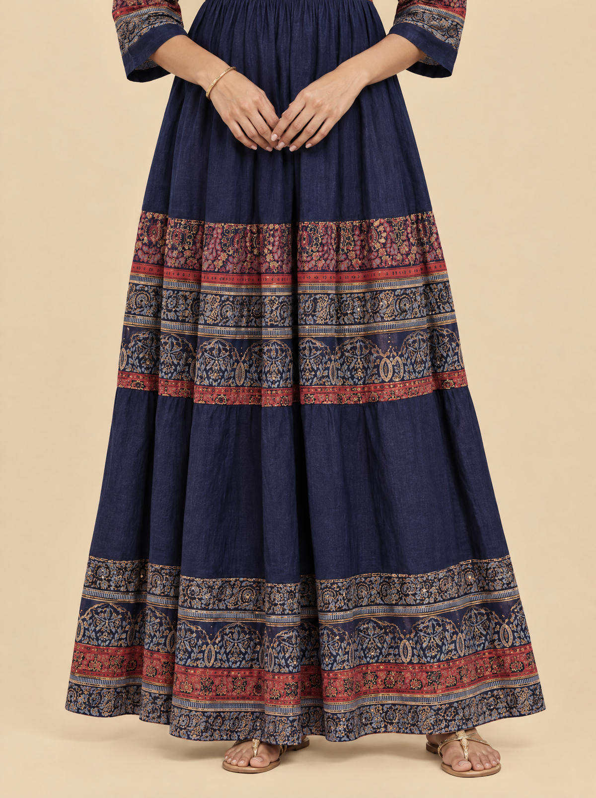 Floral Print Rayon Tiered A-Line Dress